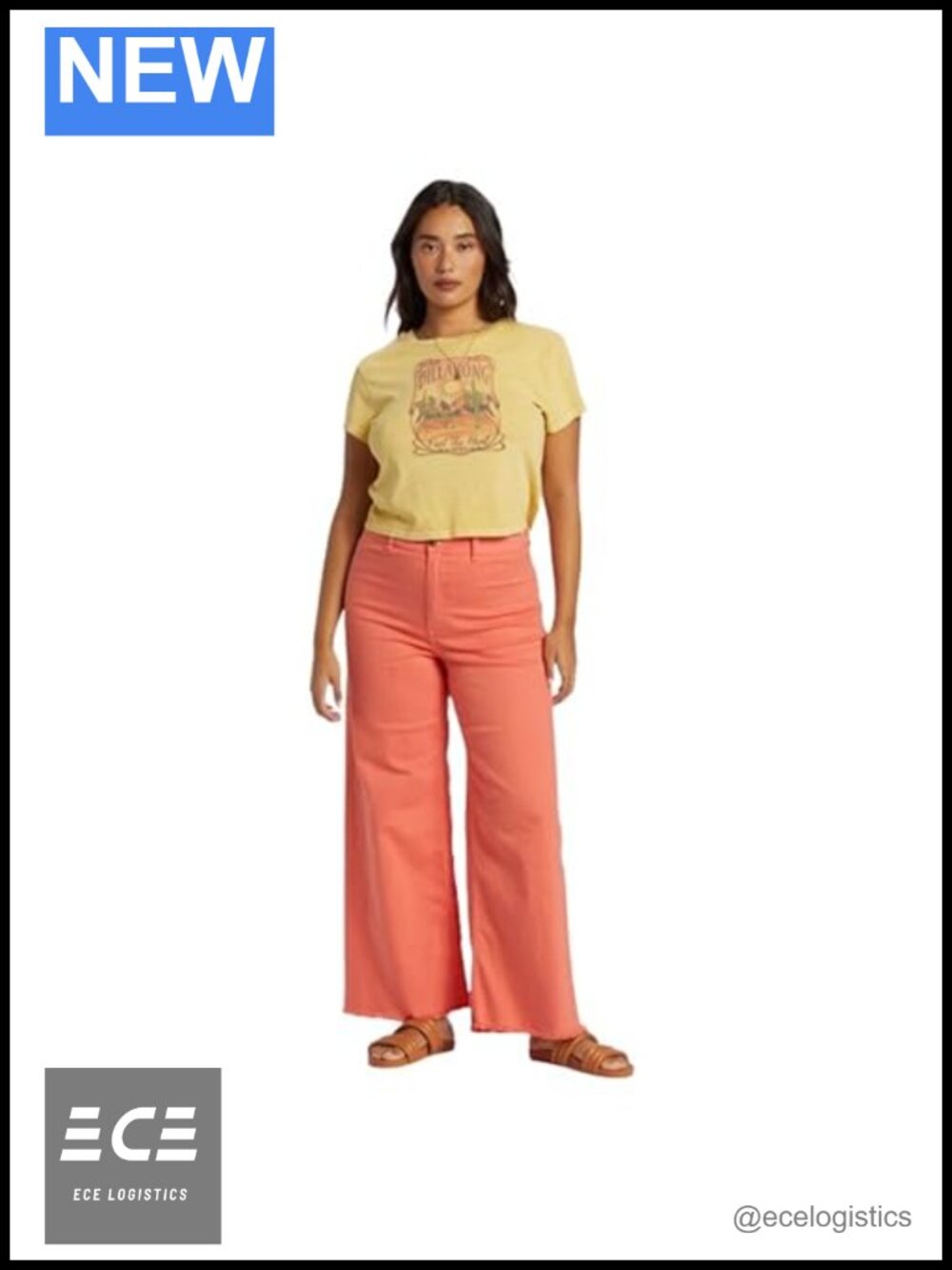 Wide Leg Beach Pants Cotton Elastane Slim Fit Frayed Raw Hem Button Fly